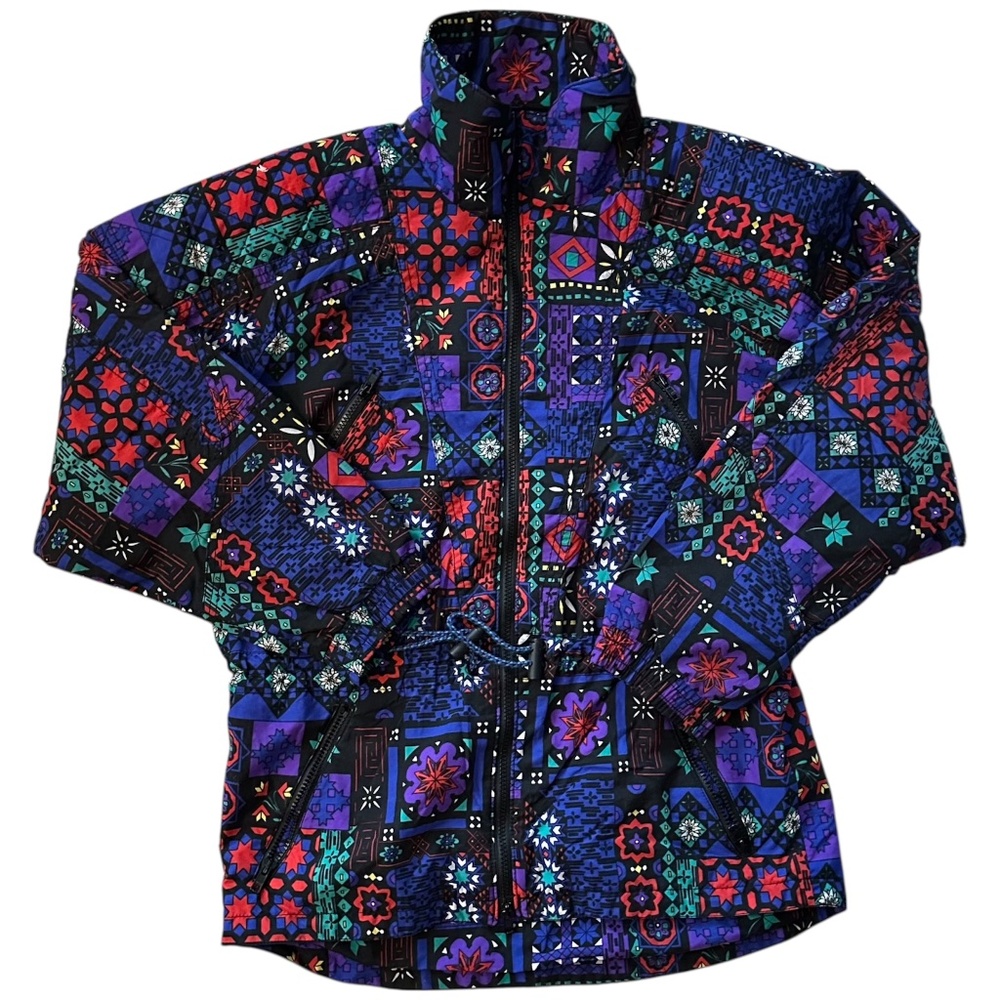 Edelweiss Vintage Ski 90s Jacket Purple Fun Colorful Nordic Print